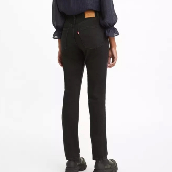 Levi's 70s High Slim Straight Jeans Premium Denim Trainwreck Black 26 - Picture 15 of 15